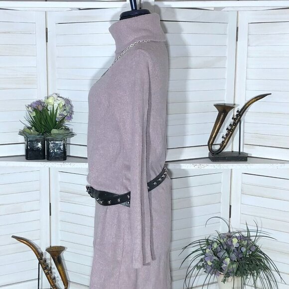 Lulu's soft turtleneck sweater dress very warm light purple pink long sleeves S - Picture 5 of 14